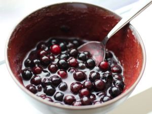 Compote aux pommes et bleuets