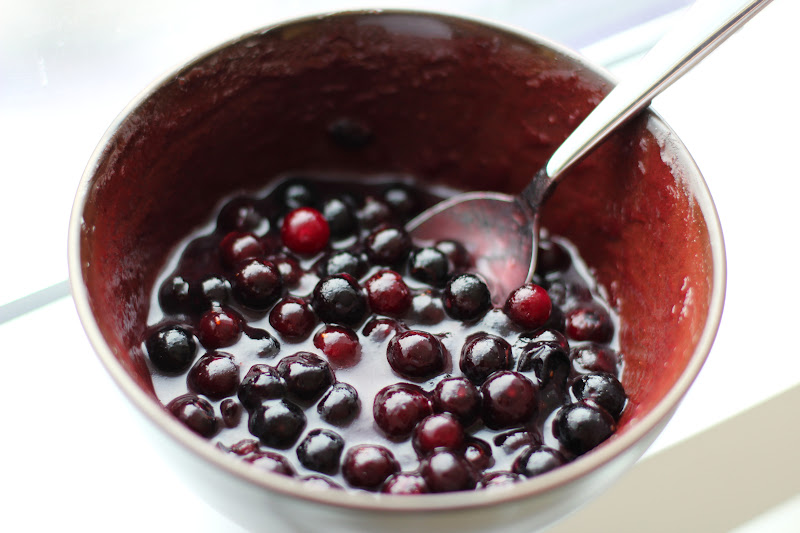 Compote aux pommes et bleuets