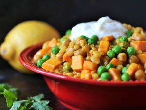 Recipe of the Month: Chickpea sweet potato stew with barley