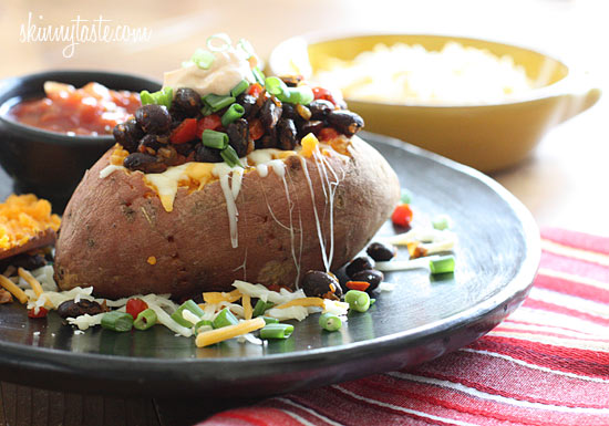 Try stuffing your sweet potatoes. Via Skinnytaste