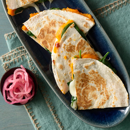 Try this twist on quesadillas by adding sweet potatoes! Via Health.com