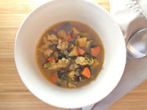 Chunky roasted vegetable soup