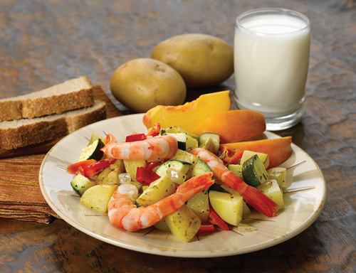 Yellow Potato and Red Pepper Shrimp Sauté