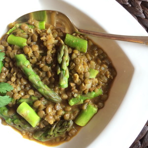 Asparagus lentil curry