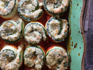 Rouleaux de courgette à la ricotta