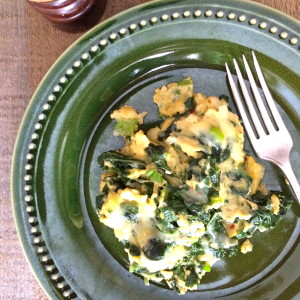 Scrambled egg and kale