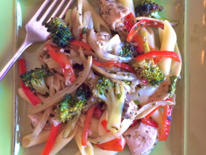 Mixed Roasted Vegetable and Chicken Pasta