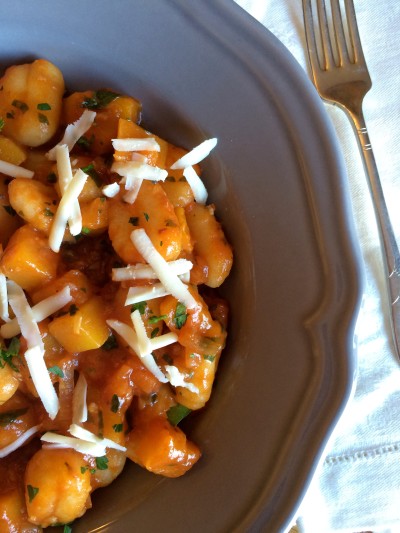 squash and gnocchi pasta