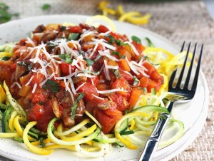 Fall Veggie Ragu over Zucchini Noodles