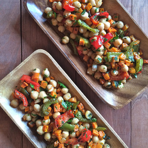 Roasted carrot and chickpea salad