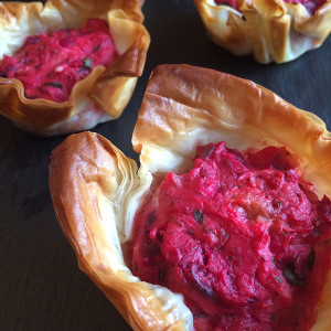 Beet and squash tarts