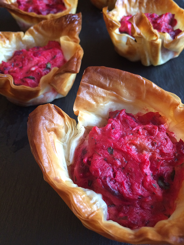 Beet and squash tarts