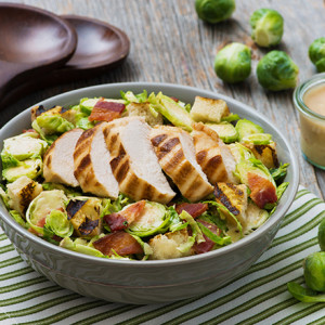 Brussels Sprouts Chicken Caesar Salad