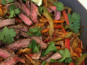 Celery and Pepper Steak Fajitas