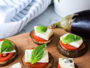 3 appetizers, 5 ingredients – coming together simply | Grilled Eggplant Canapés