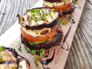Grilled Eggplant Halloumi Stacks
